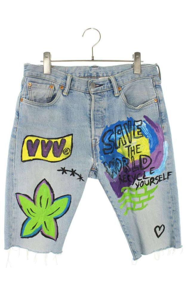 ブイブイブイ  リーバイス サイズ:30 ペイント加工デニムショーツ 中古 BS99