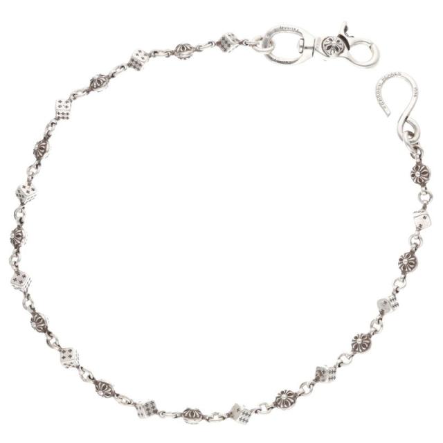 クロムハーツ サイズ:22LINK  DICE 1CRS BALL-1 1クリップダイスクロスボール シルバーウォレットチェーン 中古 SJ02