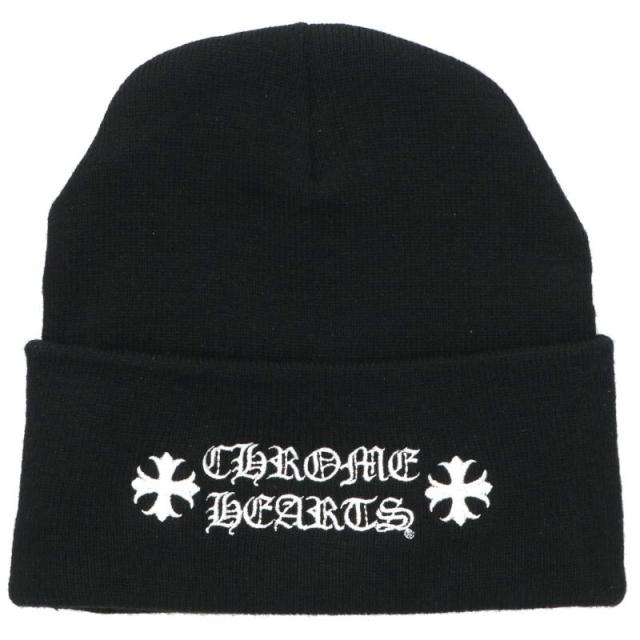 クロムハーツ サイズ:ONE SIZE  WATCH CAP ワッチキャップ ロゴ刺繍アクリルビーニー帽子 中古 GZ11