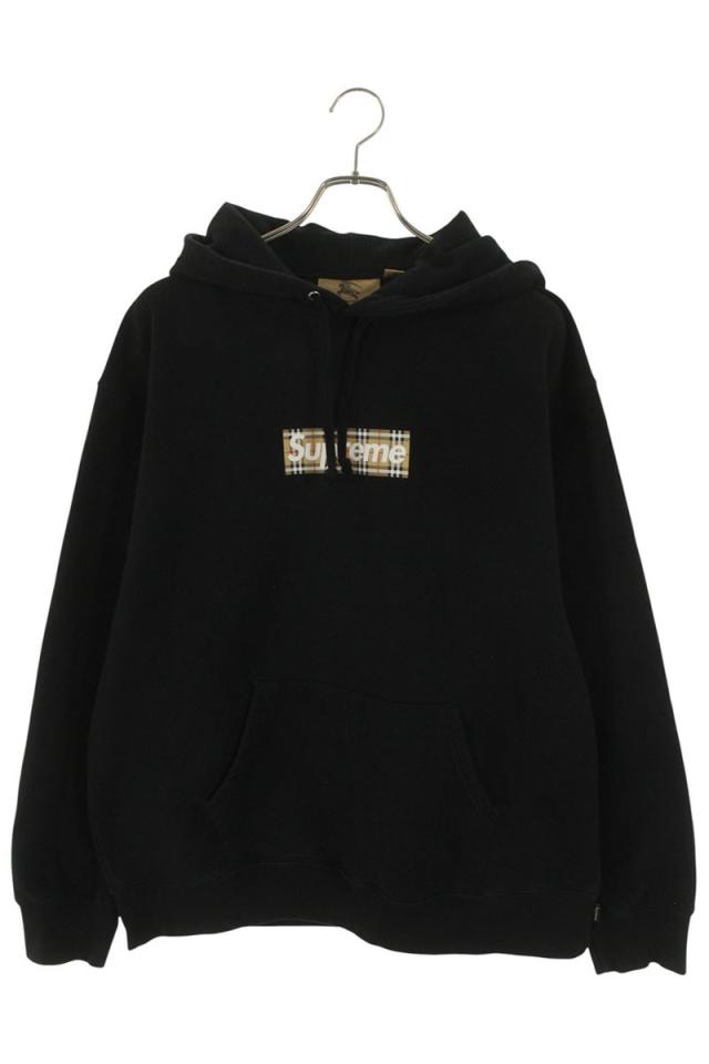 シュプリーム  バーバリー サイズ:L  22SS  Burberry Box Logo Hooded Sweatshirt バーバリーボックスロゴパーカー 中古 OM10