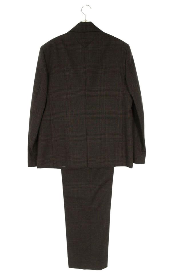 プラダ サイズ:46/48  UGM169 UP0178 グレンチェックセットアップジャケットパンツスーツ 中古 SB01