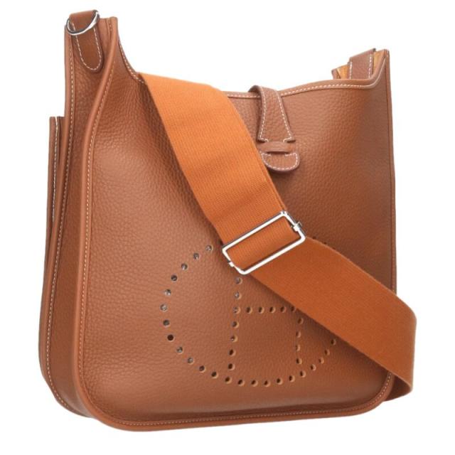 エルメス サイズ:PM  エヴリン3 PM W刻印 SV金具 トリヨンクレマンス ゴールドショルダーバッグ 中古 SB01