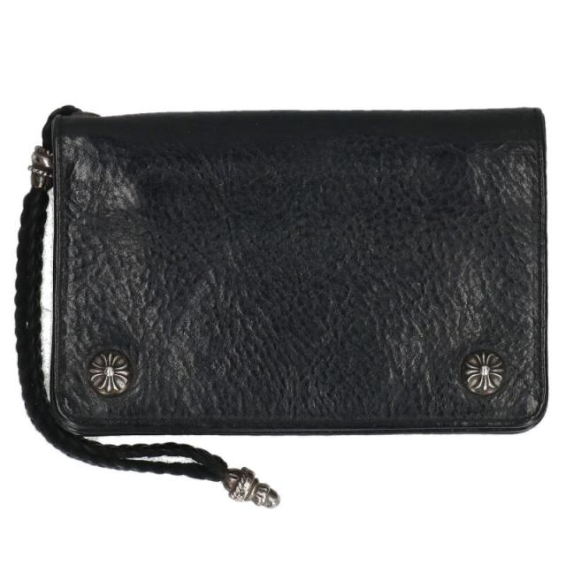 クロムハーツ   2ZIP STRAP 2ジップストラップ ストラップ付クロスボールボタンレザーウォレット 中古 GZ11