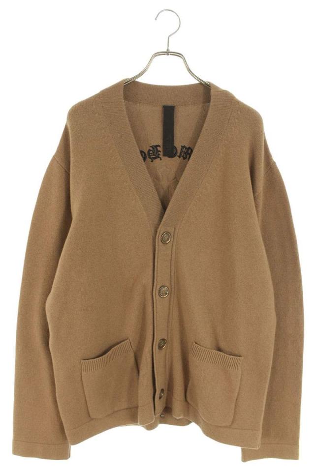 クロムハーツ サイズ:L  SAILIN ON CHSMR ロゴ刺繍セメタリークロスパッチカシミヤニットカーディガン 中古 SJ02