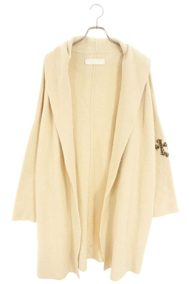 クロムハーツ サイズ:LRG/XL  TAKE THE CANNOLI ハラコクロスパッチフード付きニットカーディガン 中古 SJ02