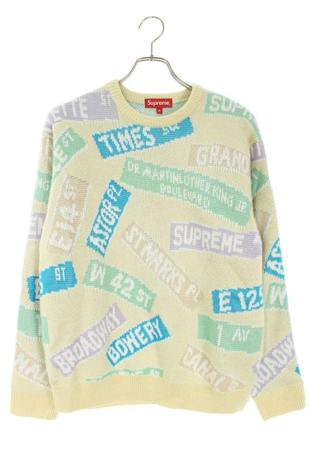 シュプリーム サイズ:M  21SS  Street Signs Sweater ストリートサインアクリルプルオーバーニット 中古 BS99