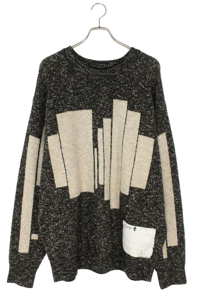 エーエフ・アーティファクト サイズ:3  23AW  Geo Pattern Knit Top 幾何学パターンオーバーサイズニット 中古 BS99