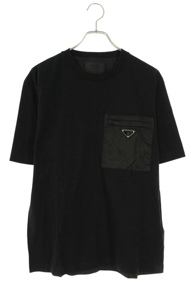 プラダ サイズ:M  UJN661 RE-NYLON切り替えロゴプレートTシャツ 中古 SB01