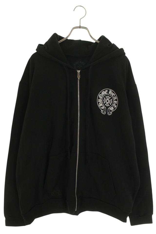 クロムハーツ サイズ:XL  SWTSHRT HD ZIP LTD 香港限定バックホースシュープリントパーカー 中古 SJ02