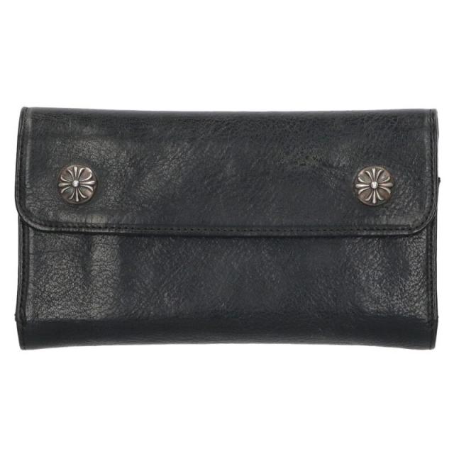 クロムハーツ   WAVE CROSS BALL ウェーブ クロスボールボタンレザーウォレット財布 中古 SS07