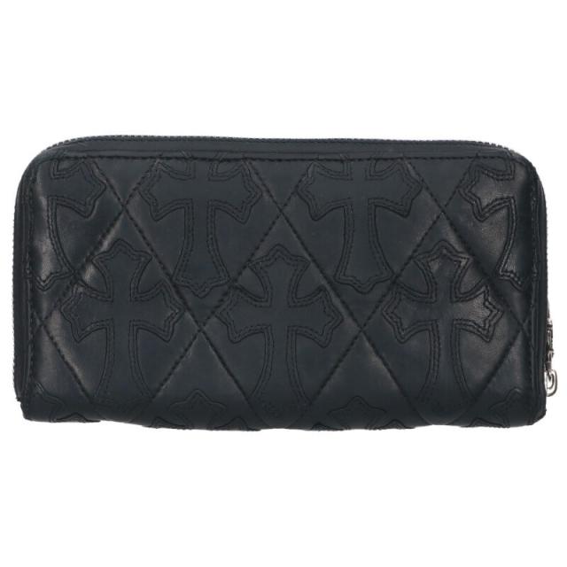 クロムハーツ   REC F ZIP QUILTED セメタリークロスキルティングレザー財布 中古 OS06
