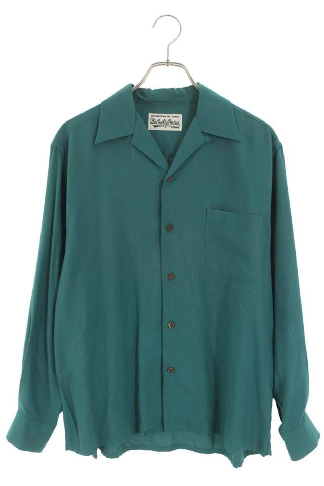 ワコマリア サイズ:S オープンカラー ストライプ レーヨン長袖シャツ 中古 BS99