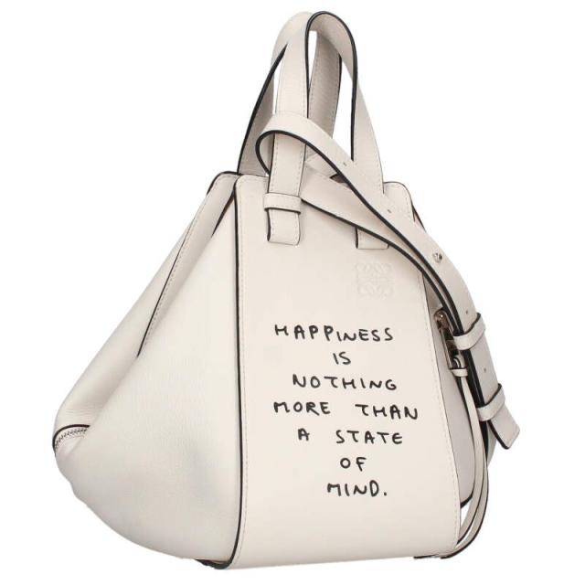 ロエベ   ハンモック スモール ジョーブレイナードテキストレザーショルダーハンドバッグ 中古 BS99