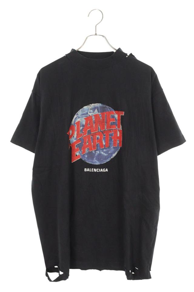 バレンシアガ サイズ:1  787349 TRVC9 プラネットアースオーバーサイズTシャツ 中古 BS99
