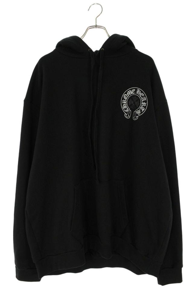 クロムハーツ サイズ:XXL  SWTSHRT PLVR LTD プルオーバー ラスベガス限定バックホースシュープリントパーカー 中古 SJ02
