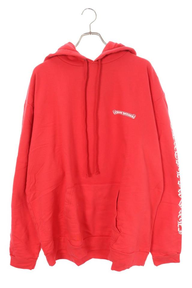 クロムハーツ サイズ:XXL  SWTSHRT PLVR 袖英字プリントプルオーバーパーカー 中古 OK15