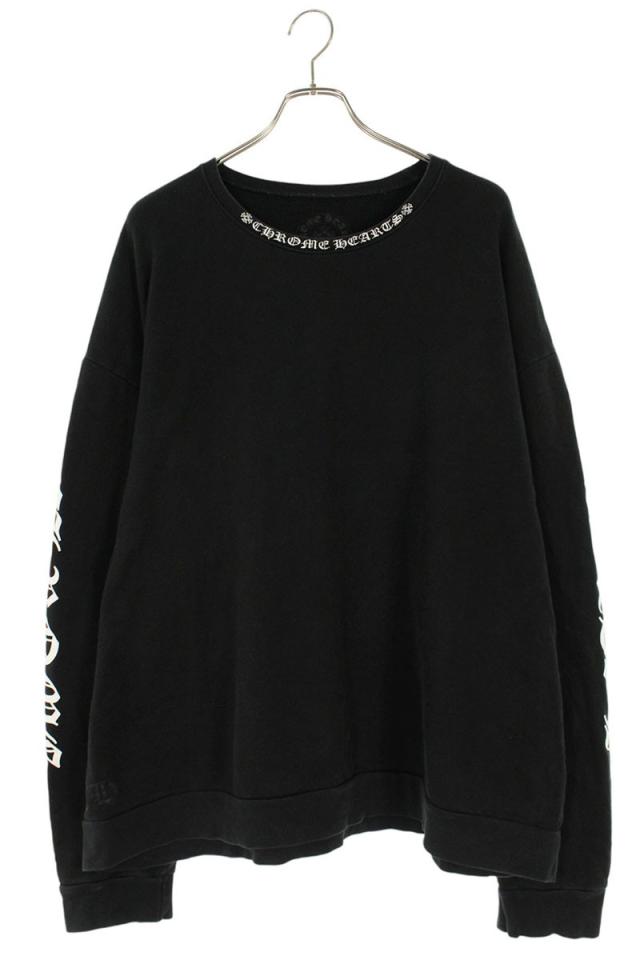 クロムハーツ サイズ:XXL  SWTSHRT PLVR ネックロゴプリントスウェット 中古 SJ02