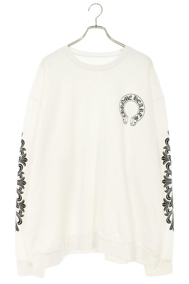 クロムハーツ サイズ:XXL  SWTSHRT PLVR 袖フローラルバックホースシュースウェット 中古 SJ02