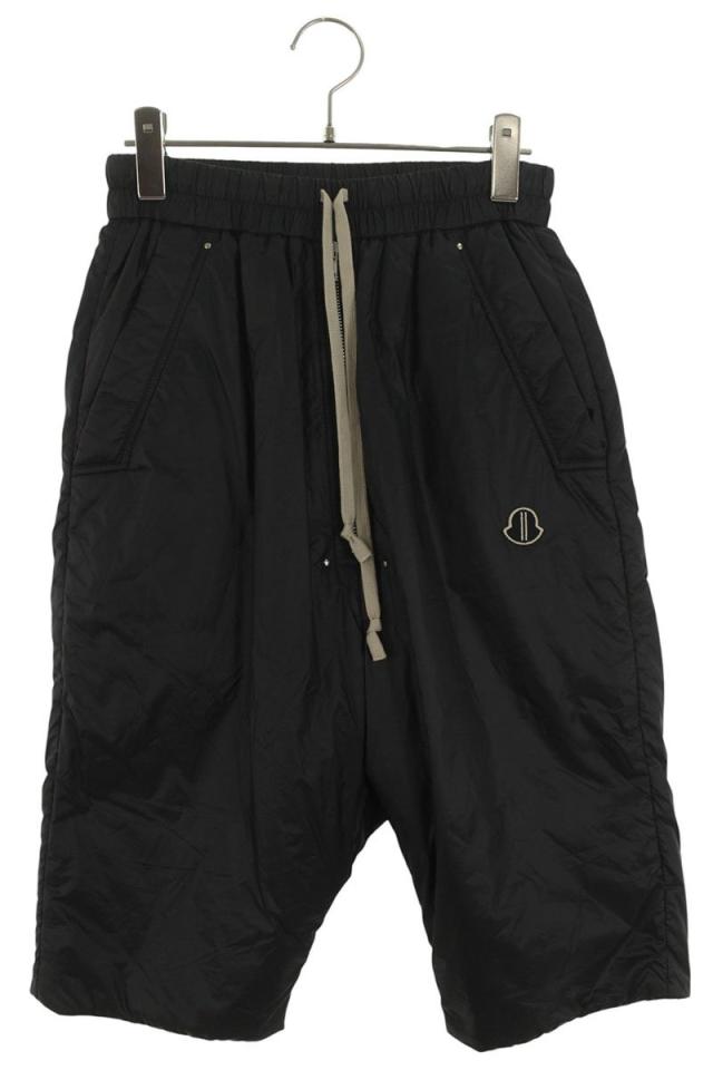 モンクレール  リックオウエンス サイズ:XS  PANTALONE BERMUDA ロゴワッペンナイロンハーフパンツ 中古 BS99