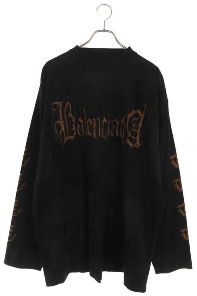 バレンシアガ サイズ:3  23AW  739783 TOVE1 デストロイ加工ヘビーメタル長袖カットソー 中古 SB01
