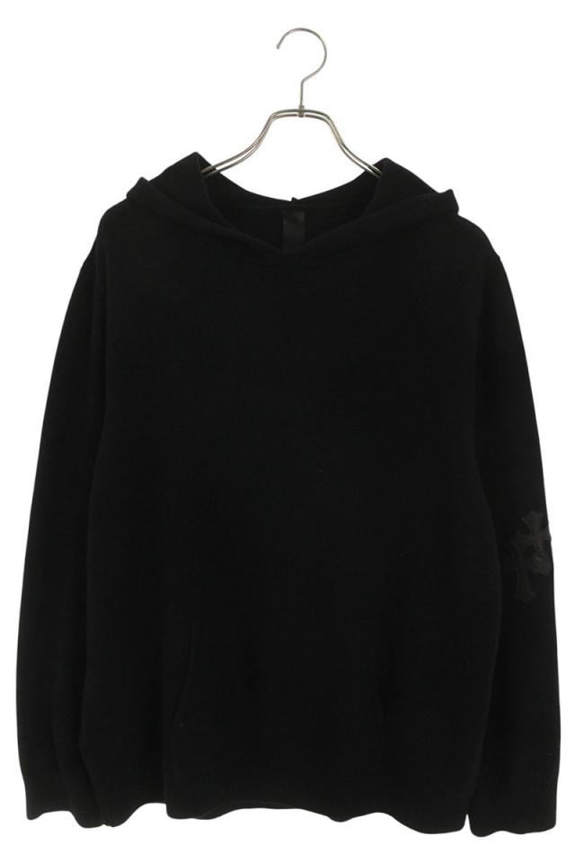 クロムハーツ サイズ:L  WAITING ROOM HD PLVR CSHMR クロスパッチ付きカシミアパーカー 中古 SS07