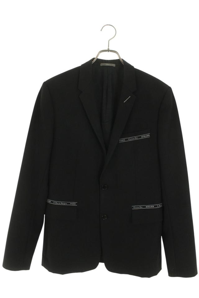 ディオール サイズ:48  833C236X4286 テープロゴ2Bナローラペルテーラードジャケット 中古 SS13