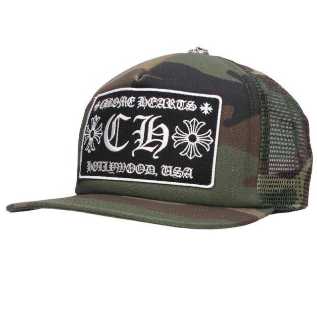 クロムハーツ サイズ:OS  TRUCKER CAP トラッカーキャップ CHロゴワッペンカモフラキャップ帽子 中古 OS06