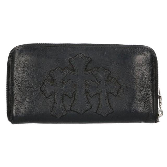 クロムハーツ   REC F ZIP 3クロスラウンドジップレザーウォレット財布 中古 NO05