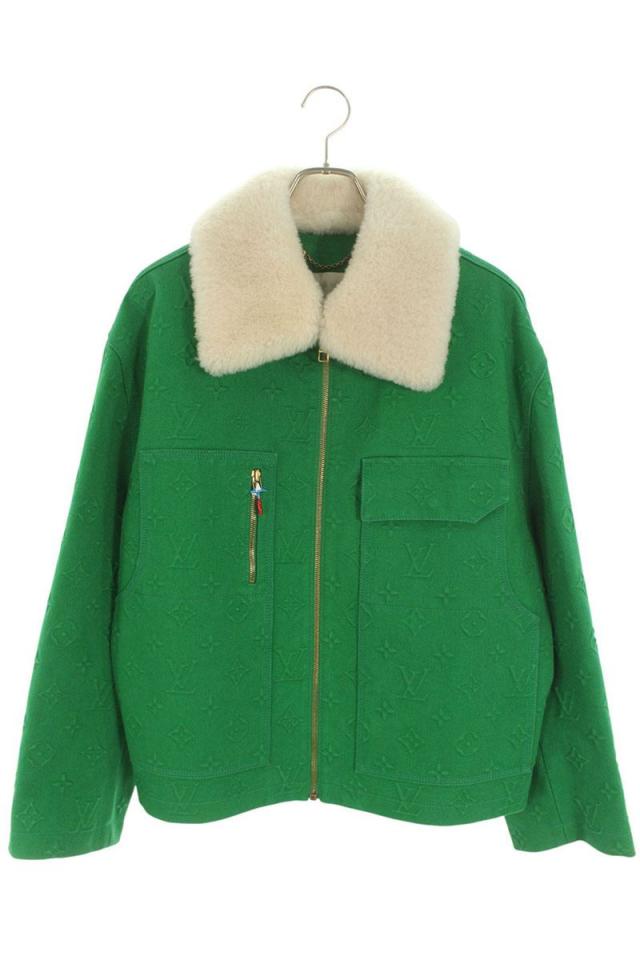 ルイヴィトン サイズ:54  21AW  RM212 G98 HLA60W エンボスモノグラムシャーリングカラーワークウェアブルゾン 中古 SS13