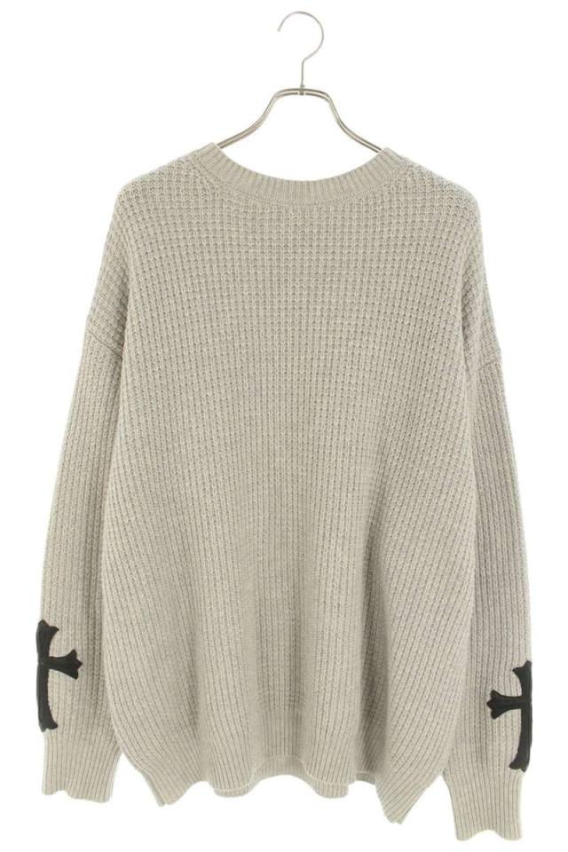 クロムハーツ サイズ:M  HIT&RUN CREW 袖クロスパッチカシミアニット 中古 SS13