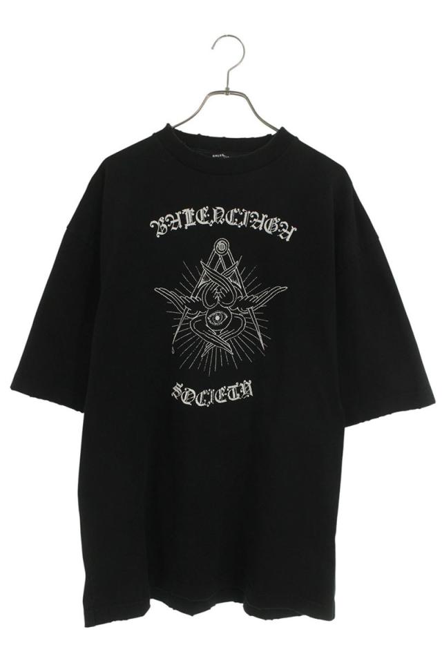 バレンシアガ サイズ:XXS  20AW  641614 TJV78 FREE YOUR MIND ヴィンテージ加工Tシャツ 中古 BS99