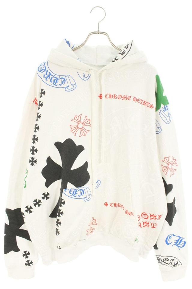 クロムハーツ サイズ:XL  STENCIL HOODIE ステンシルプリントプルオーバーパーカー 中古 GZ11