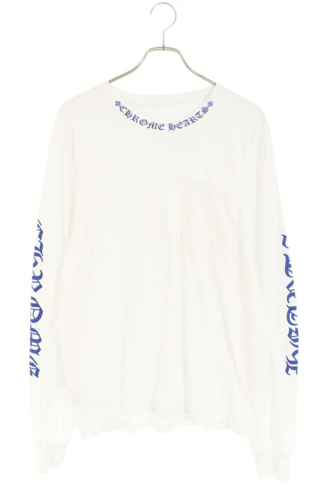 クロムハーツ サイズ:M  CH L S  1 ネックロゴ長袖カットソー 中古 SJ02