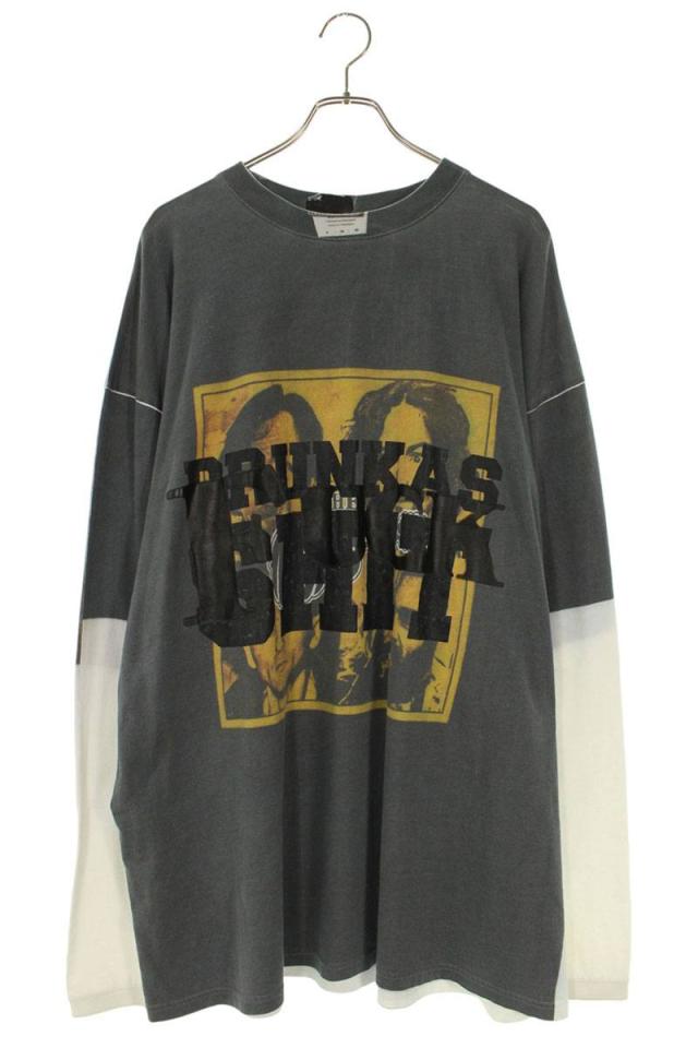ヴェトモン サイズ:XS  18AW  UAH19TR326 FUCK TEE 転写プリントオーバーサイズ長袖カットソー 中古 OM10