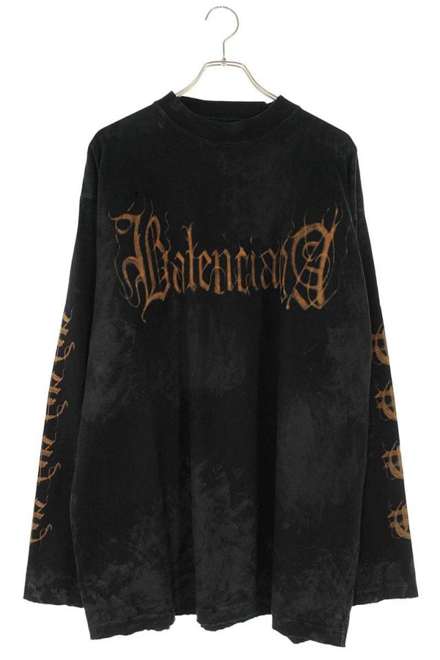 バレンシアガ サイズ:2  739783 T0VE1 デストロイ加工ヘビーメタル長袖カットソー 中古 SS13