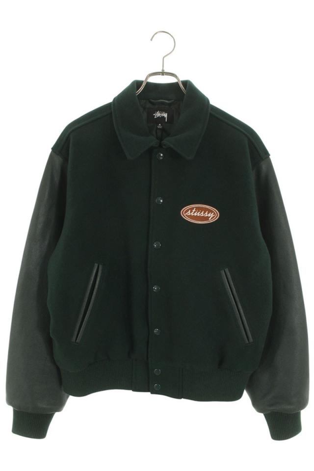 ステューシー サイズ:M  25AW  Script Oval Varsity Jacket 25F115870 スクリプトオーバルヴァーシティジャケットブルゾン 中古 FK04