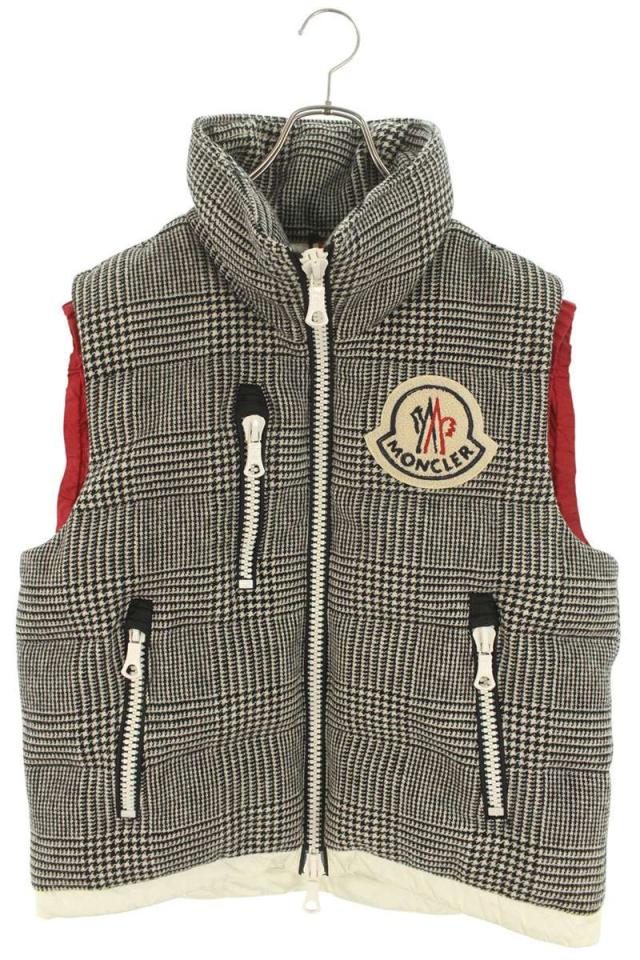 モンクレール サイズ:2  BASTIEN ロゴワッペンチェックダウンベスト 中古 OM10