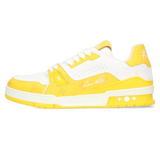 ルイヴィトン サイズ:8.5  LVトレイナー・ライン デニム切り替え モノグラム ローカットスニーカー 中古 SB01