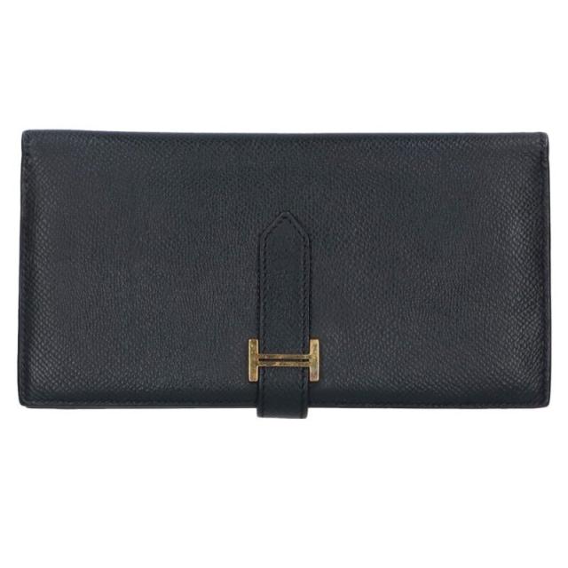 エルメス   ベアンスフレ D刻印 G金具 ヴォーエプソン長財布 中古 GZ14