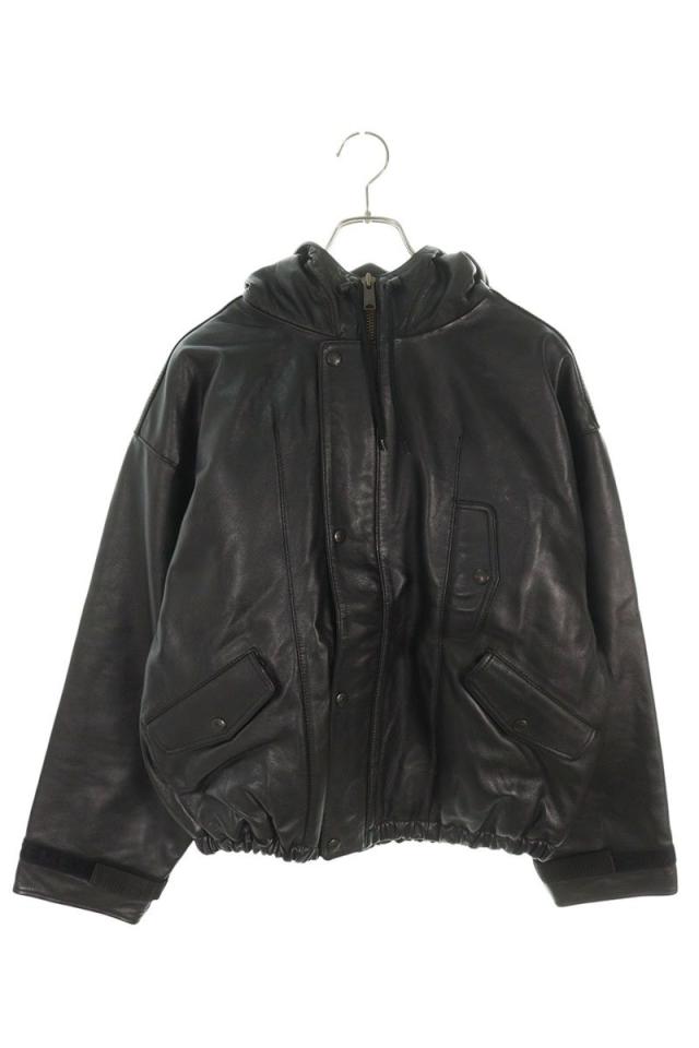 シュプリーム  マリテフランソワジルボー サイズ:S  25SS  Hooded Leather Flight Bomber Jacket フーデッドフライトボンバーレザージャケット 中古 OM10