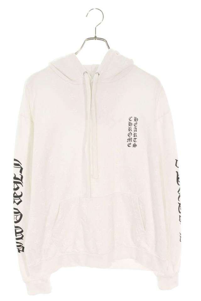 クロムハーツ サイズ:M  SWTSHRT PLVR CHプラス総柄バックホースシュープリントパーカー 中古 OK15