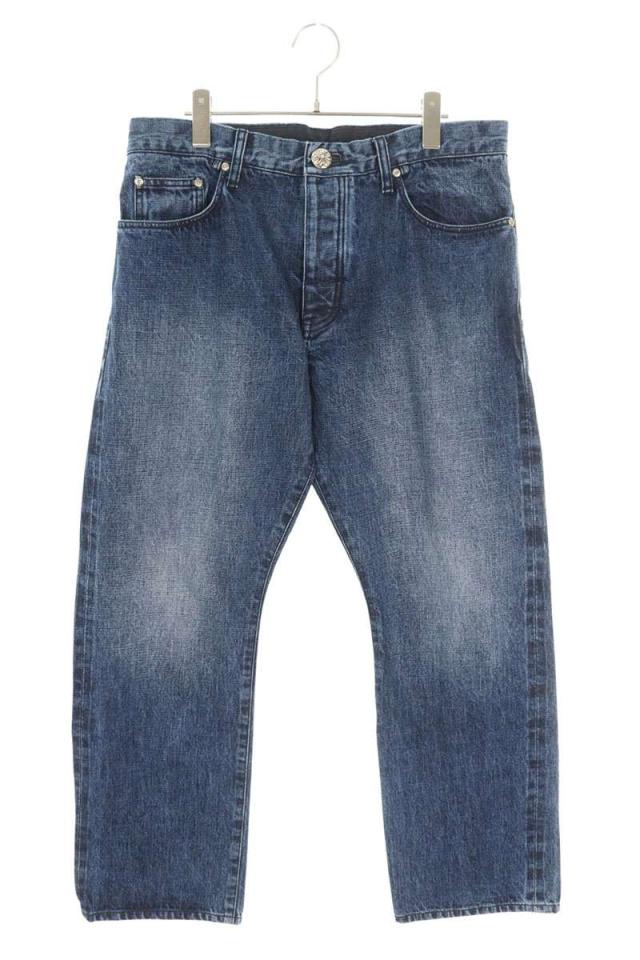 クロムハーツ サイズ:36インチ  JEAN STRTLG FBRC クロスボールボタンストレートデニムパンツ 中古 SS07