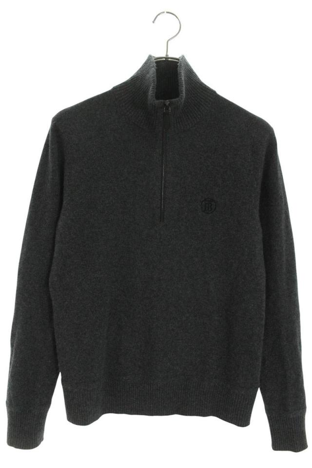 バーバリー サイズ:XS  8023407 TB刺繍カシミヤハーフジップニット 中古 OM10