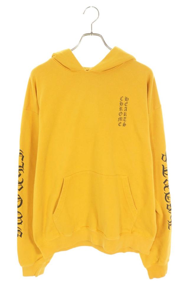 クロムハーツ サイズ:L  SWTSHRT HD PLVR 袖ロゴプリントプルオーバーパーカー 中古 GZ11