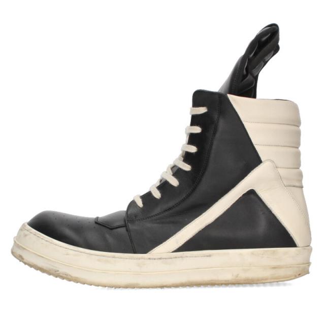 リックオウエンス サイズ:48  GEO BASKET ジオバスケットレザーハイカットスニーカー 中古 SB01