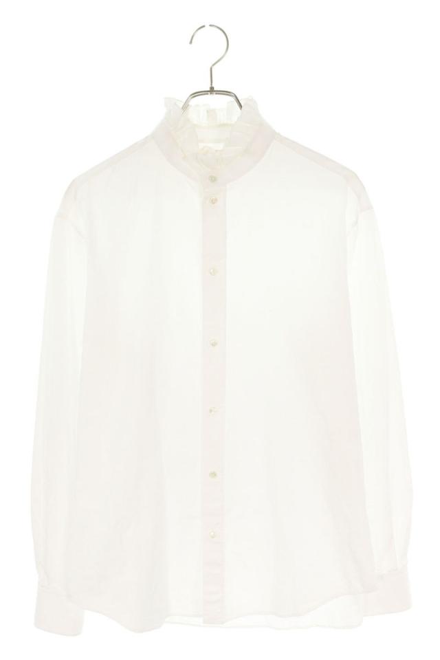 セリーヌ サイズ:41  21AW  2C661091F ピーターパンカラーフリル長袖シャツ 中古 SB01