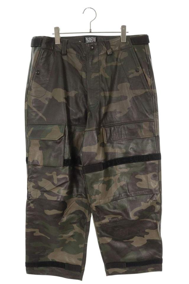 シュプリーム  マリテフランソワジルボー サイズ:34インチ  25SS  Shuttle Tape Leather Cargo Pant カーゴレザーロングパンツ 中古 BS99