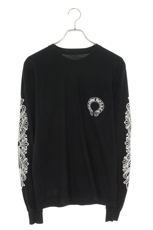 クロムハーツ サイズ:S  CH L S  1 バックホースシュープリント長袖カットソー 中古 SJ02
