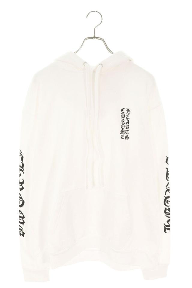 クロムハーツ サイズ:L  SWTSHRT PLV 袖ロゴプリントプルオーバーパーカー 中古 SS07