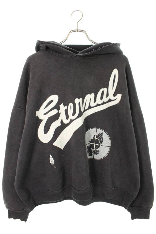 セントマイケル サイズ:ONE SIZE  SM-HR8-0000-C03 ヴィンテージ加工ロゴプリントパーカー 中古 OM10